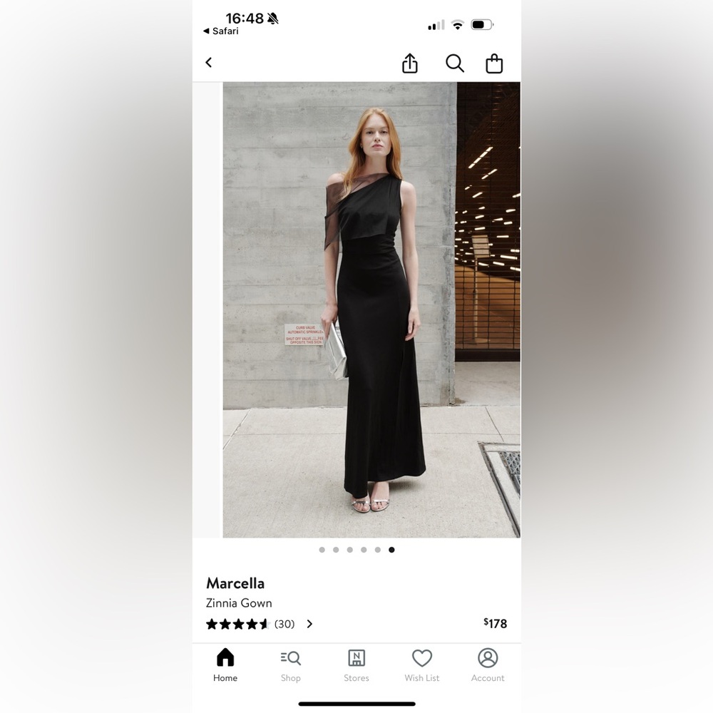 Marcella zinnia one shoulder black gown - NWT!!!